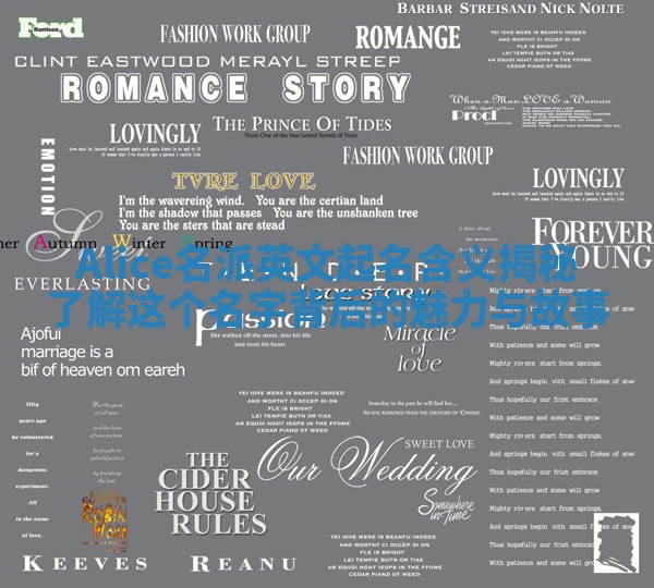 Alice名派英文起名含义揭秘 了解这个名字背后的魅力与故事