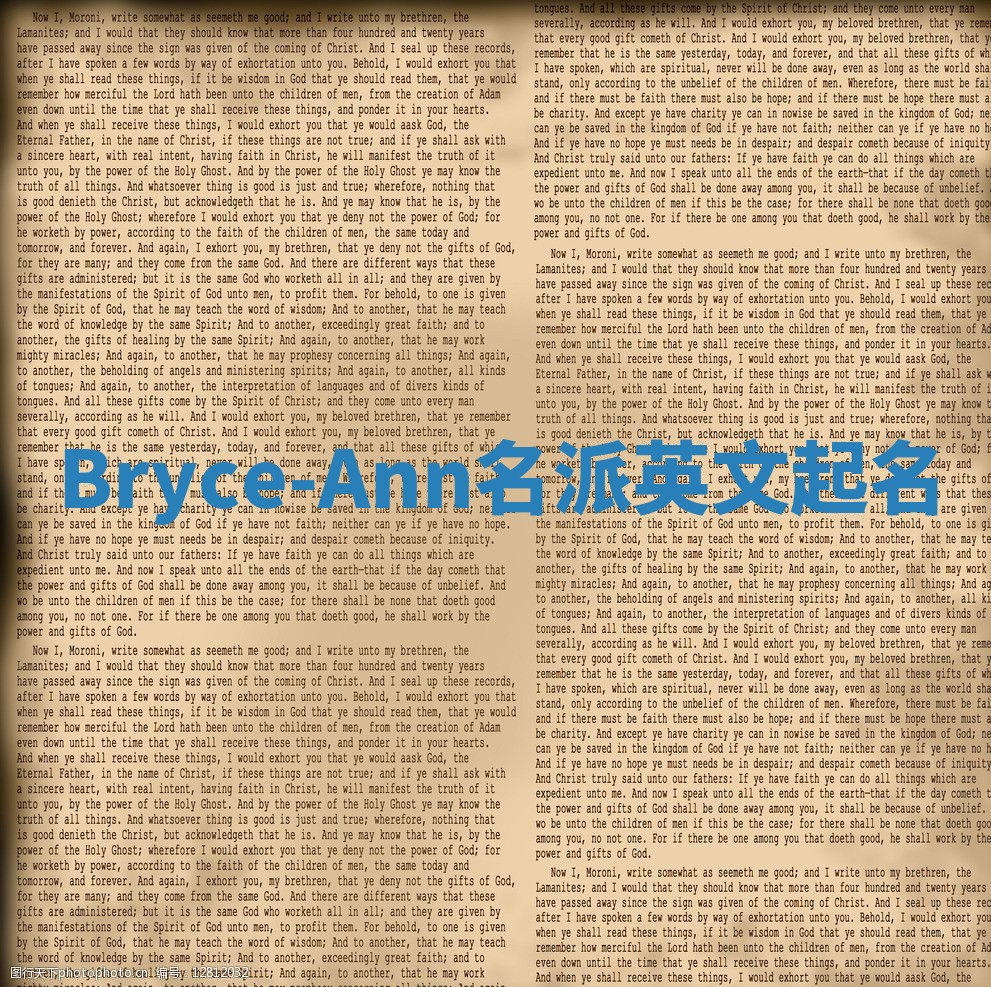 Bryce-Ann名派英文起名