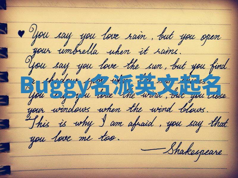 Buggy名派英文起名