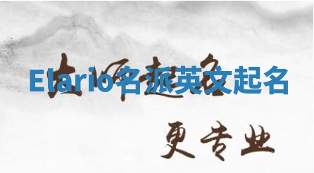 Elario名派英文起名