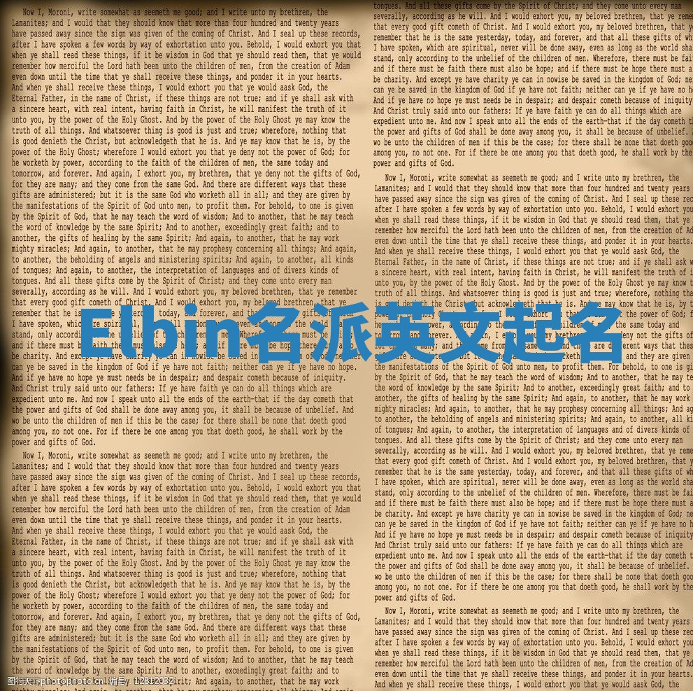 Elbin名派英文起名