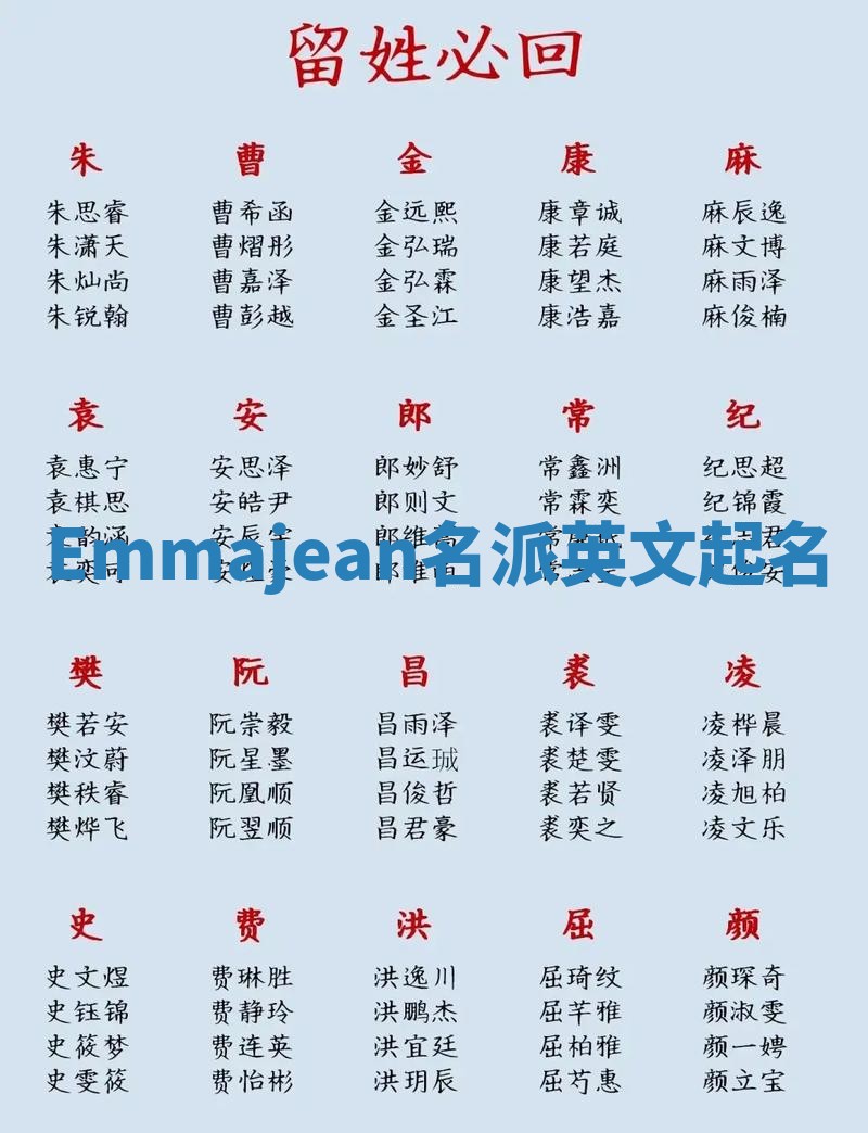Emmajean名派英文起名