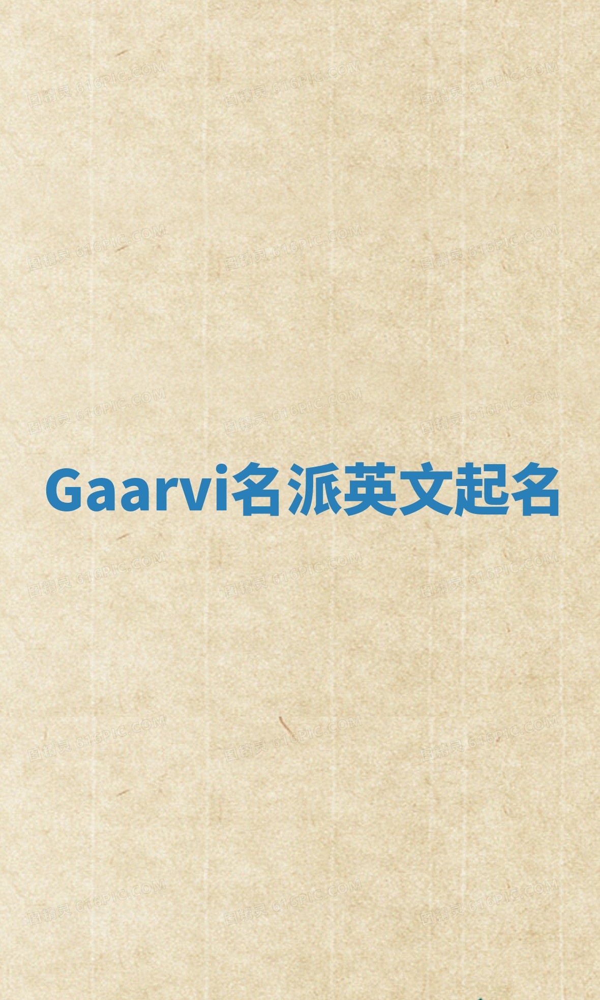Gaarvi名派英文起名