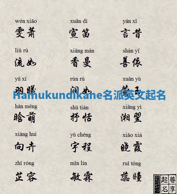 Hamukundikane名派英文起名