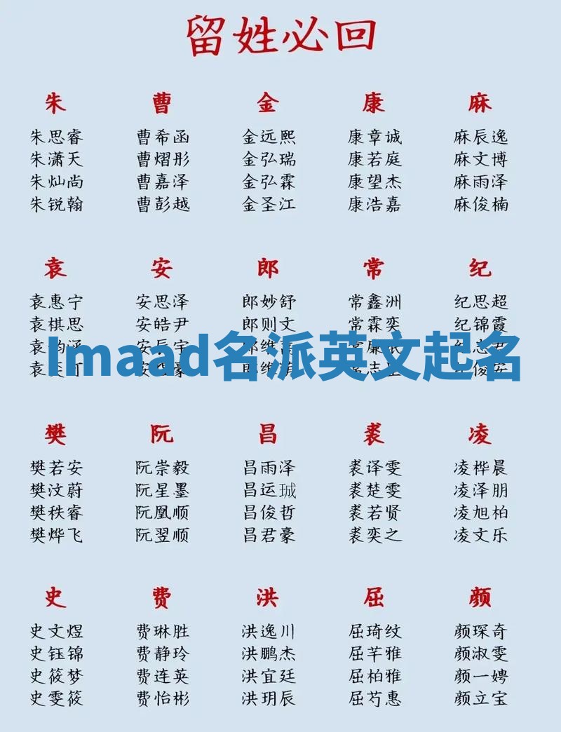 Imaad名派英文起名
