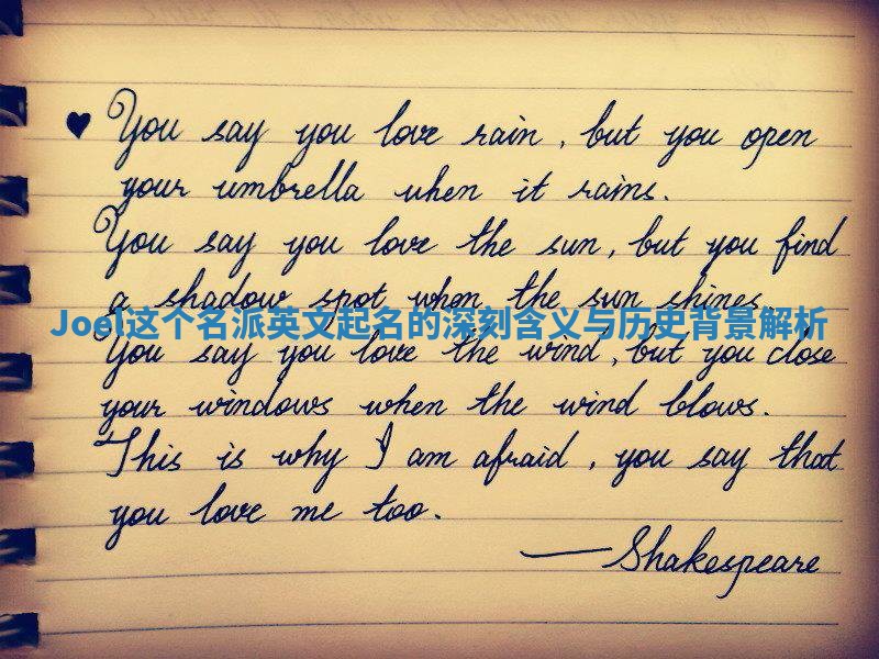 Joel这个名派英文起名的深刻含义与历史背景解析