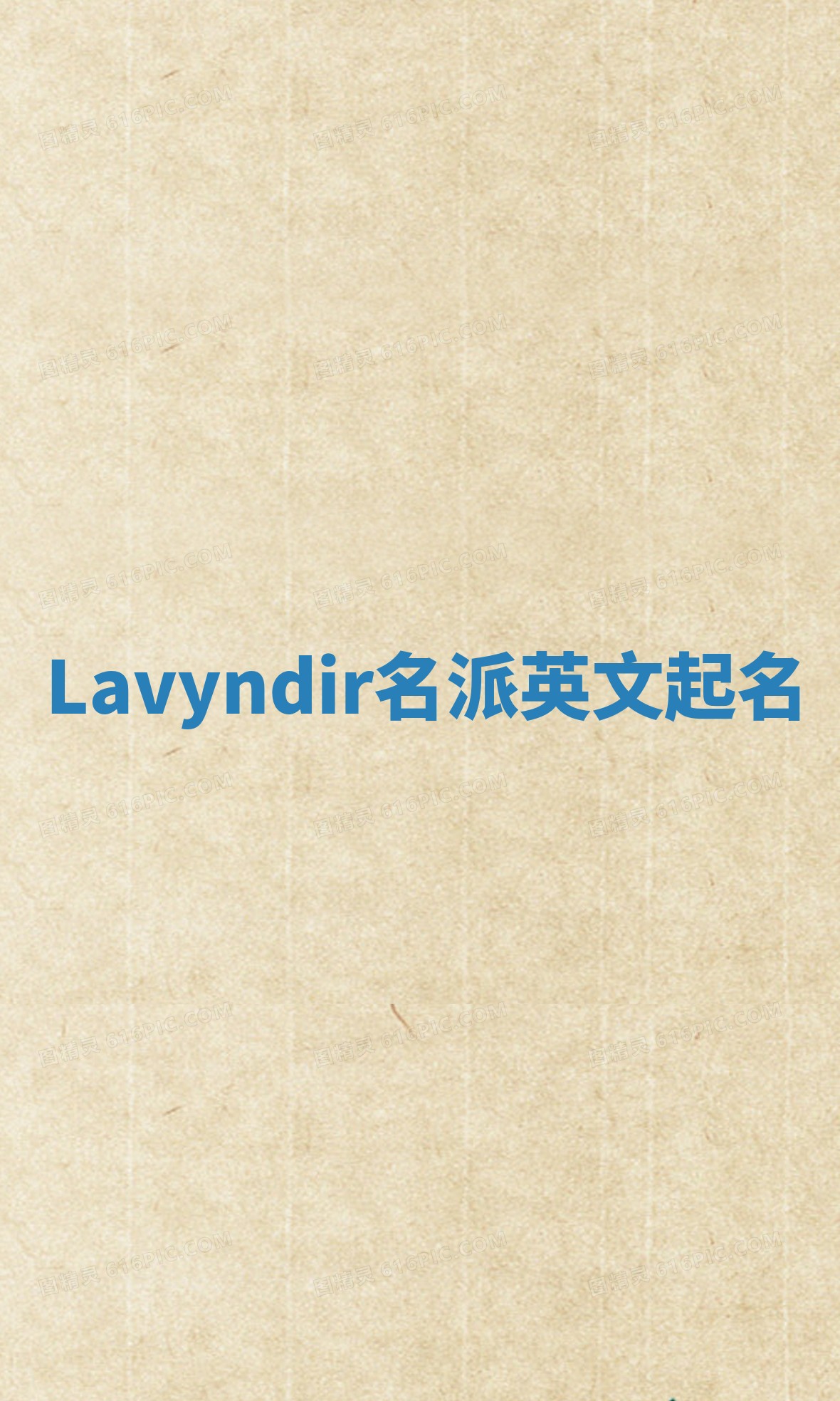 Lavyndir名派英文起名