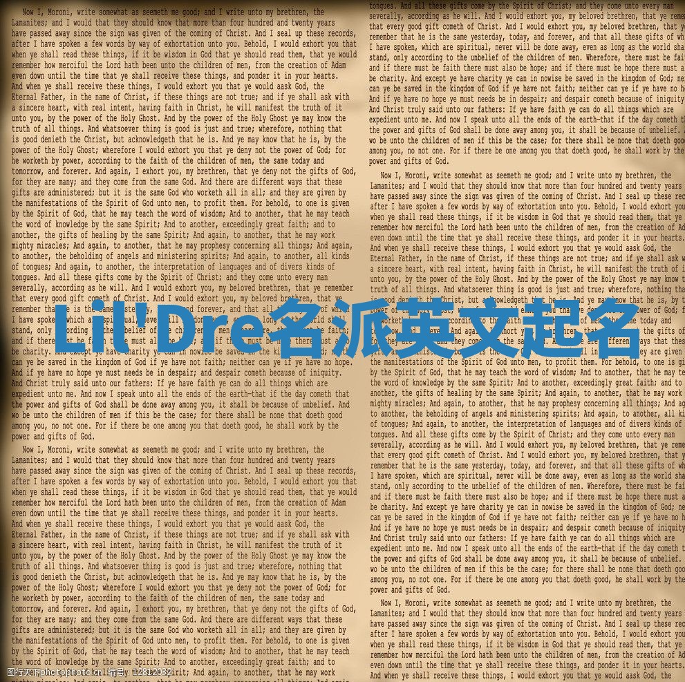 Lil'Dre名派英文起名