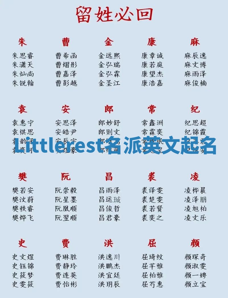 Littlerest名派英文起名
