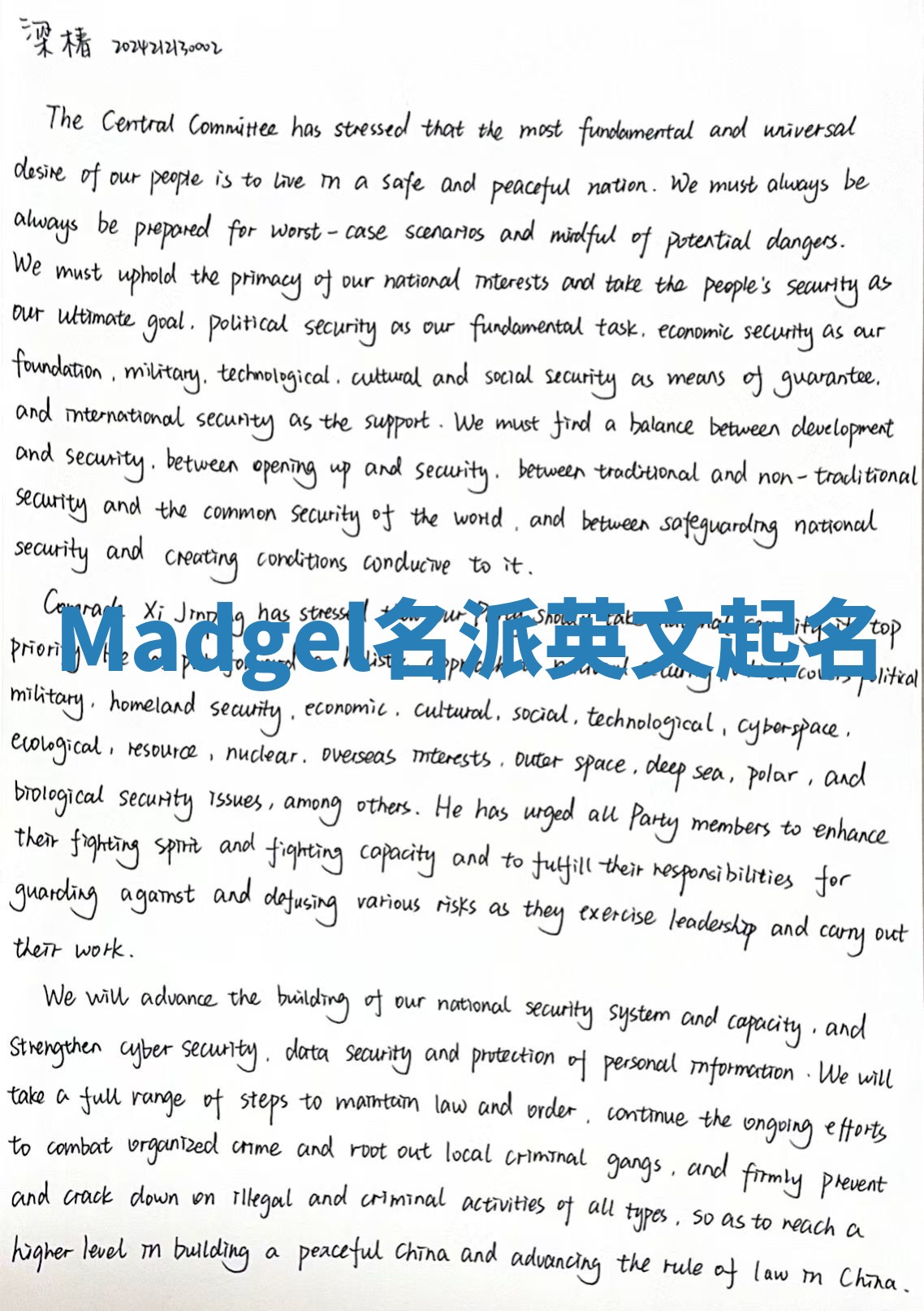 Madgel名派英文起名