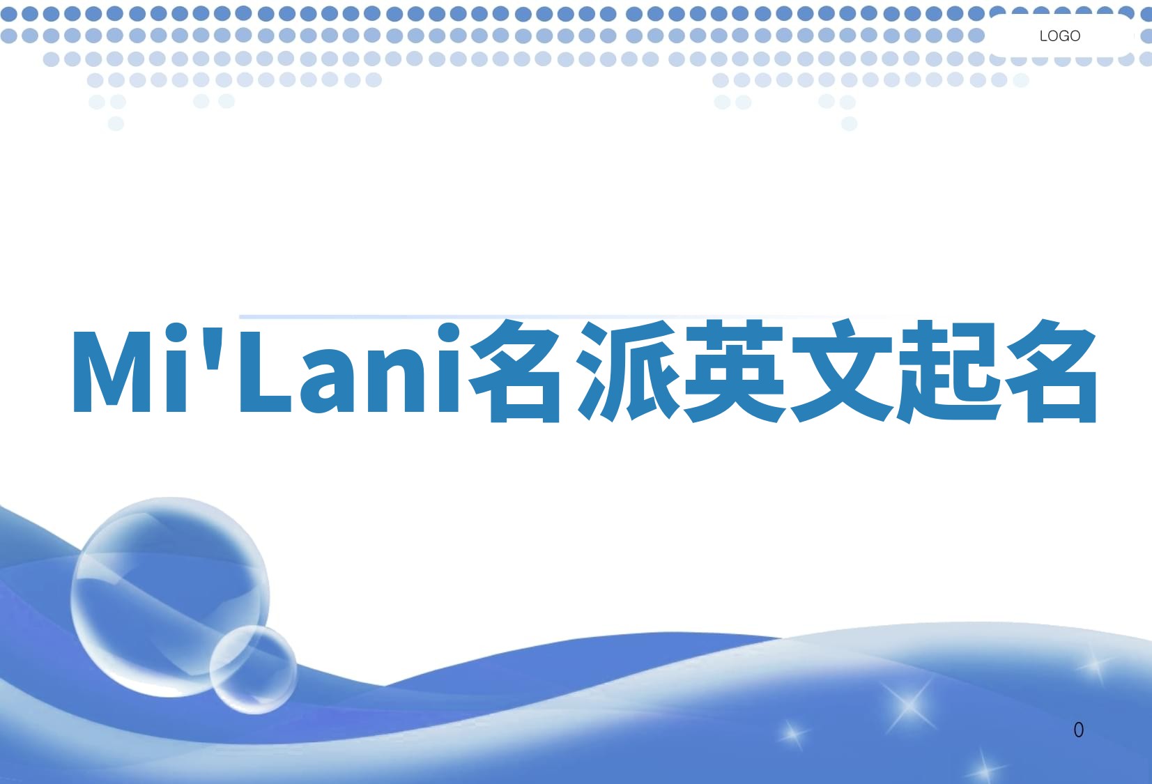 Mi'Lani名派英文起名