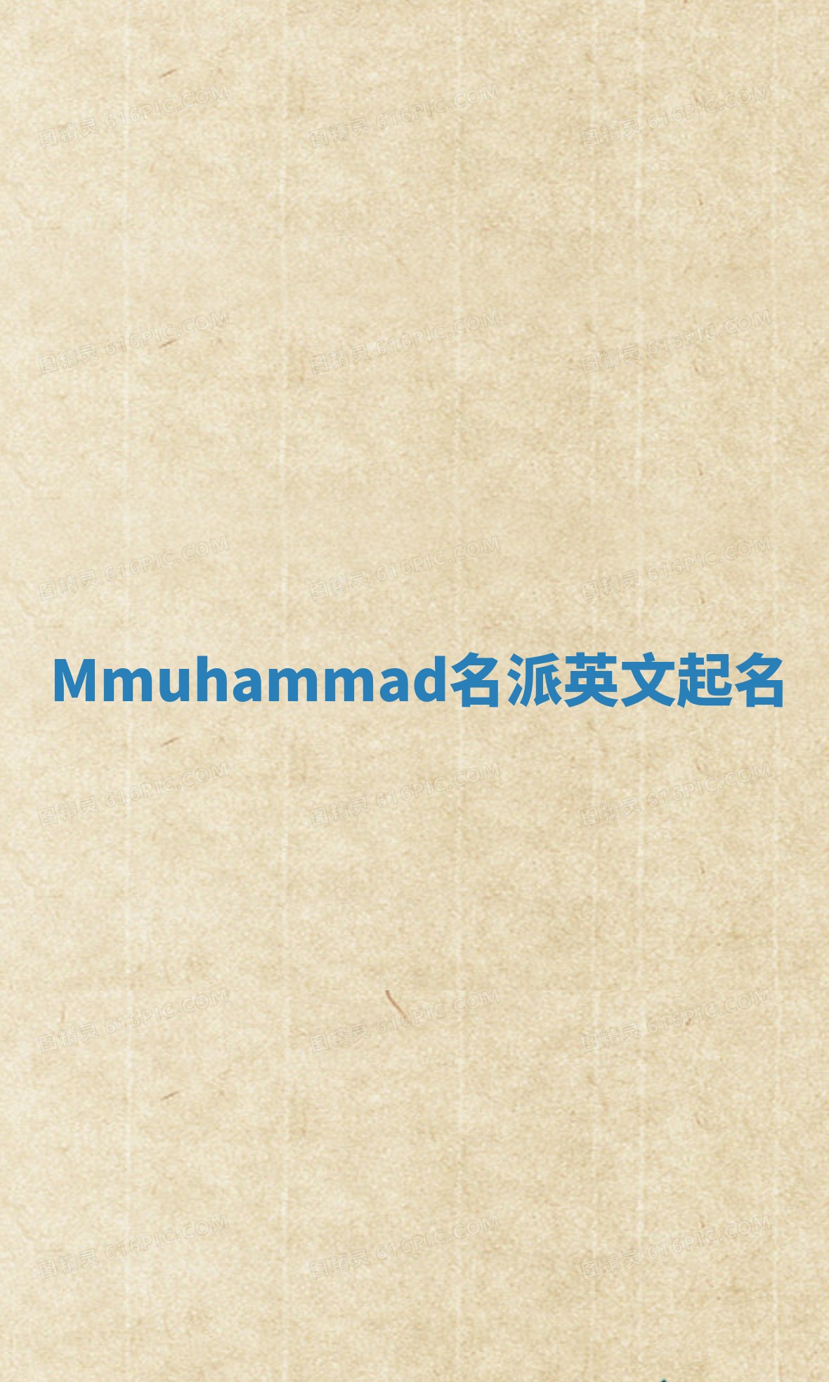 Mmuhammad名派英文起名