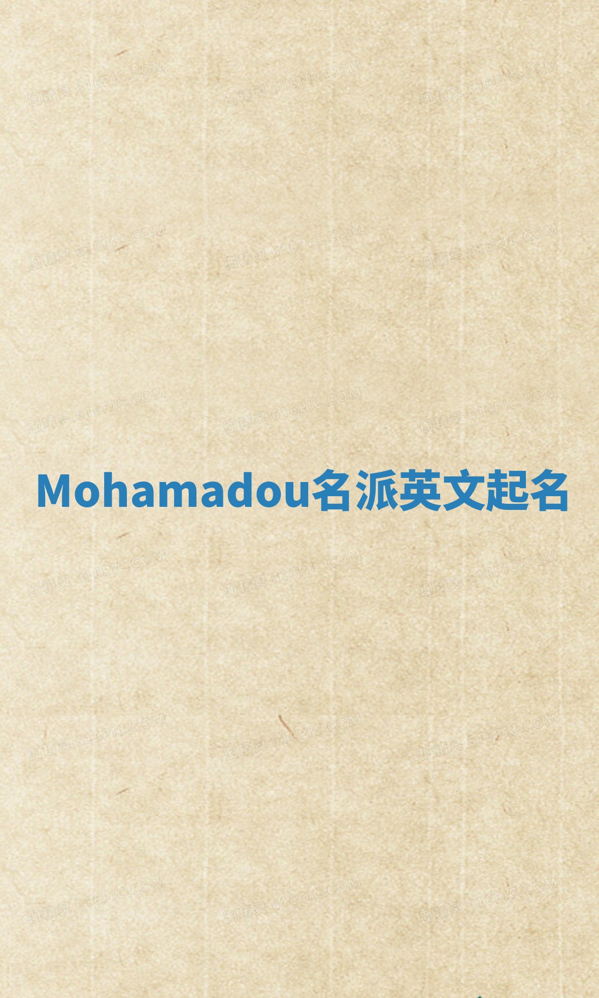 Mohamadou名派英文起名