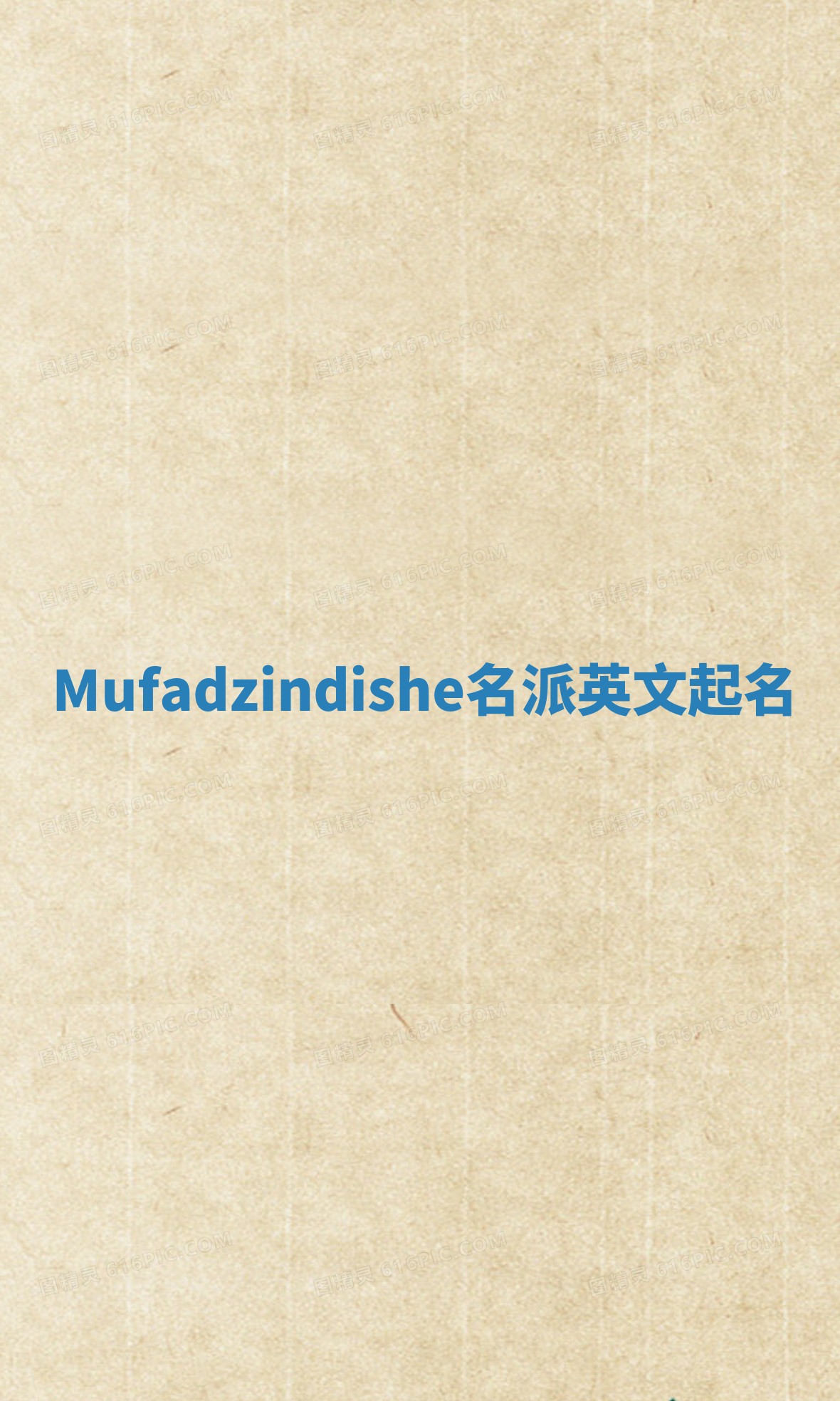 Mufadzindishe名派英文起名