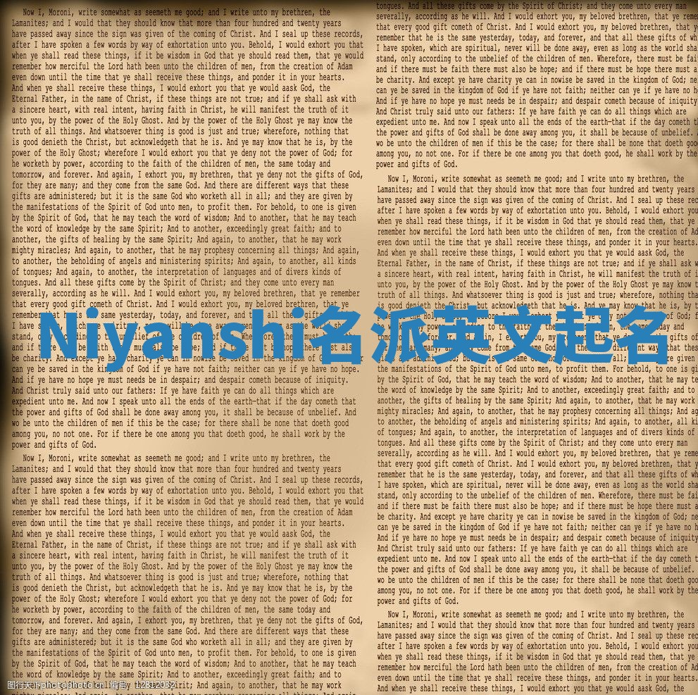 Niyanshi名派英文起名