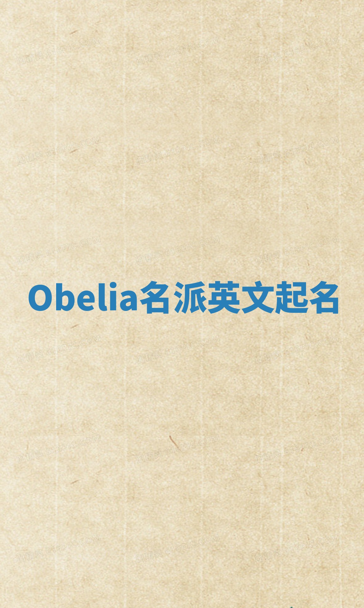Obelia名派英文起名