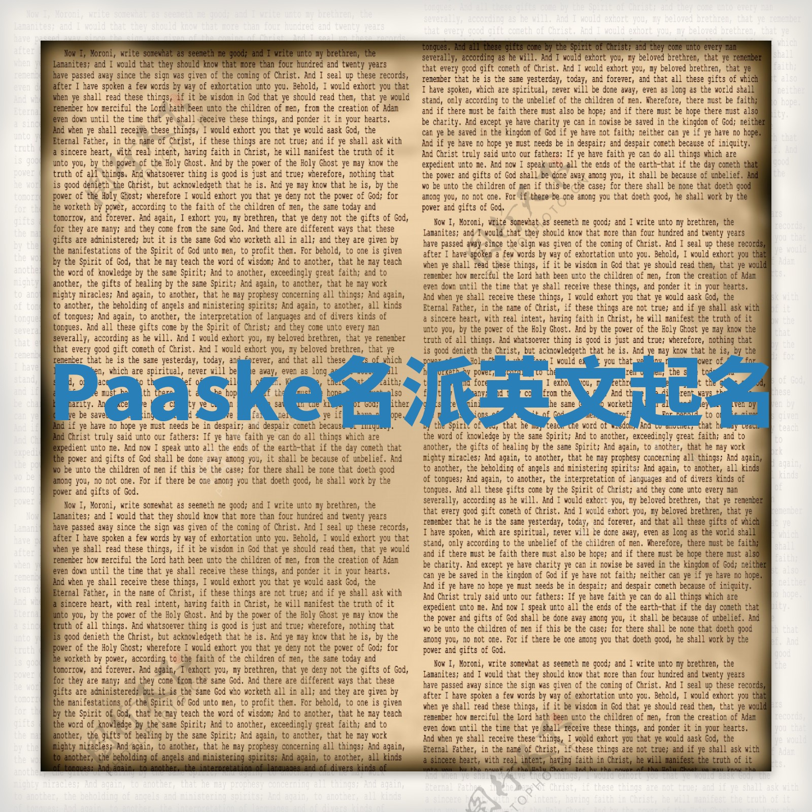 Paaske名派英文起名