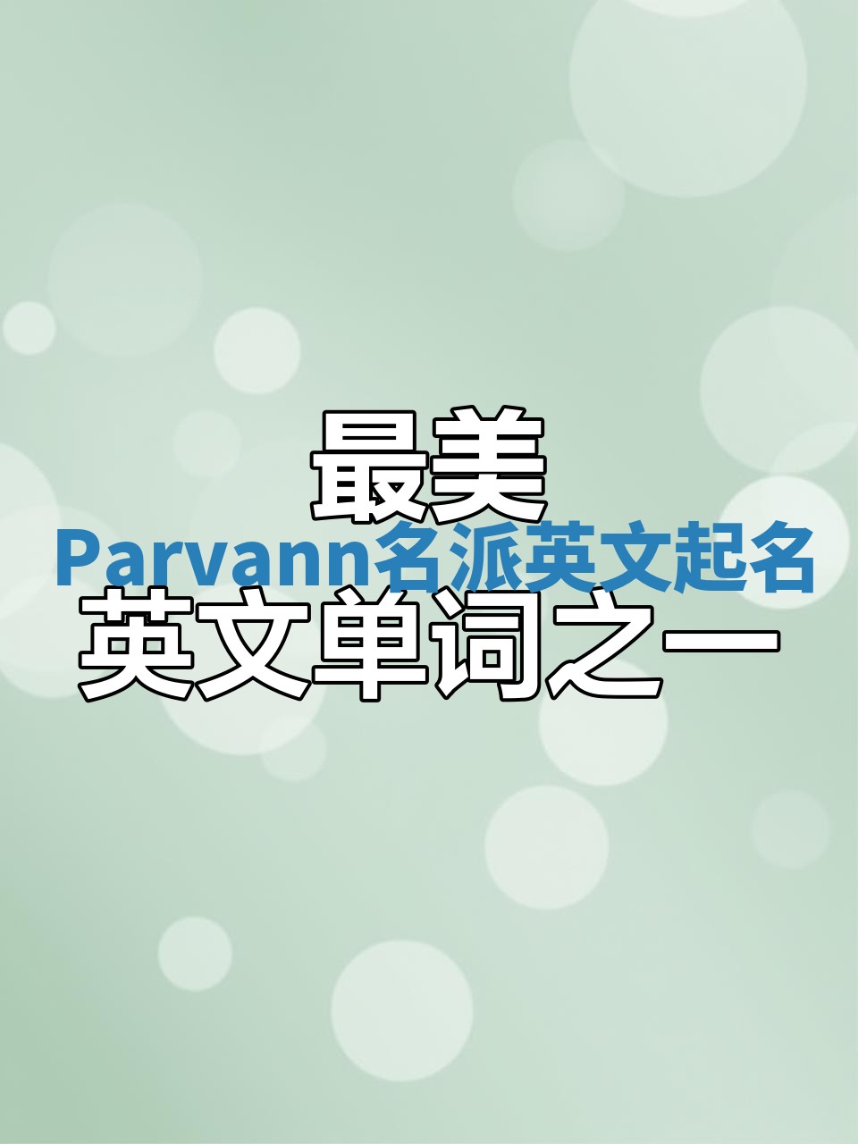 Parvann名派英文起名