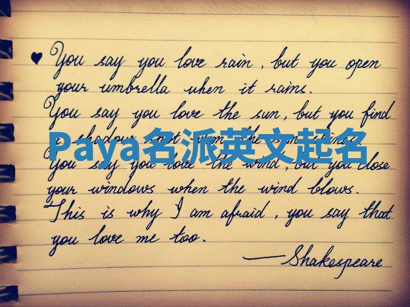 Paya名派英文起名