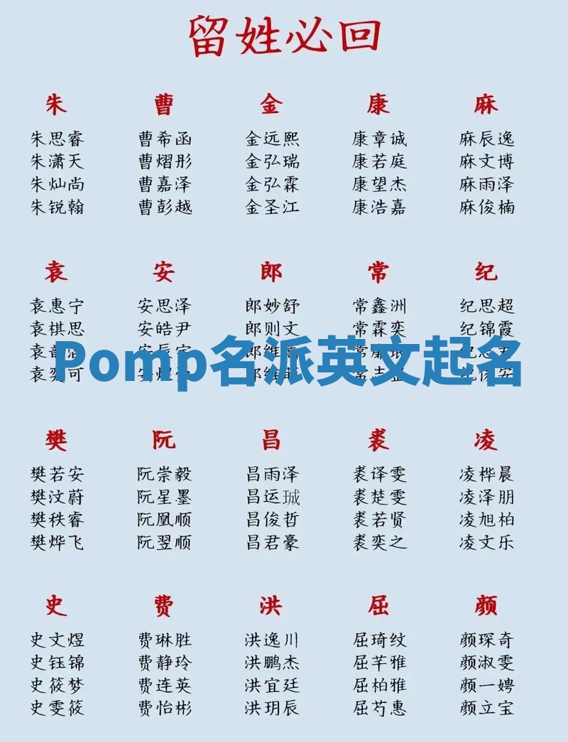 Pomp名派英文起名