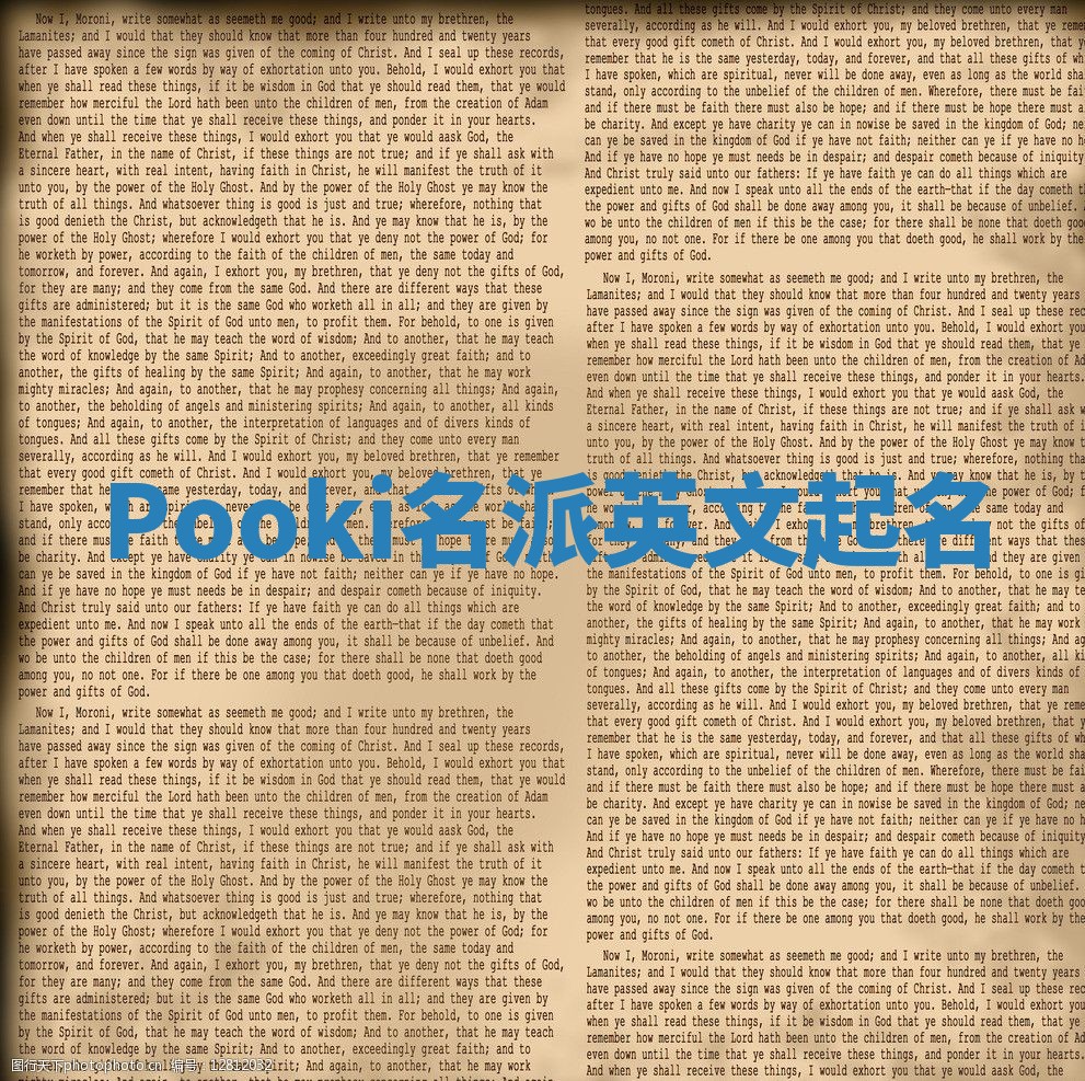 Pooki名派英文起名