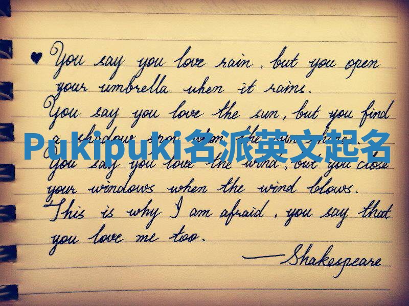 Pukipuki名派英文起名