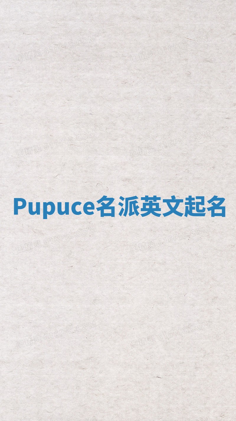 Pupuce名派英文起名