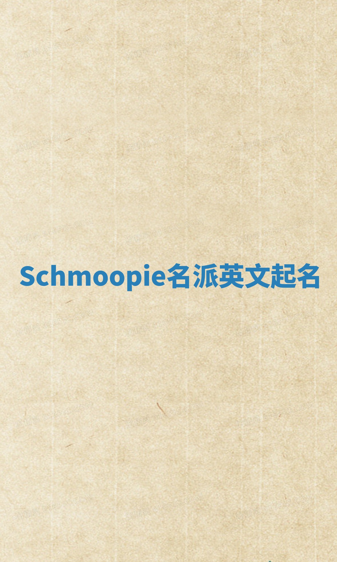 Schmoopie名派英文起名