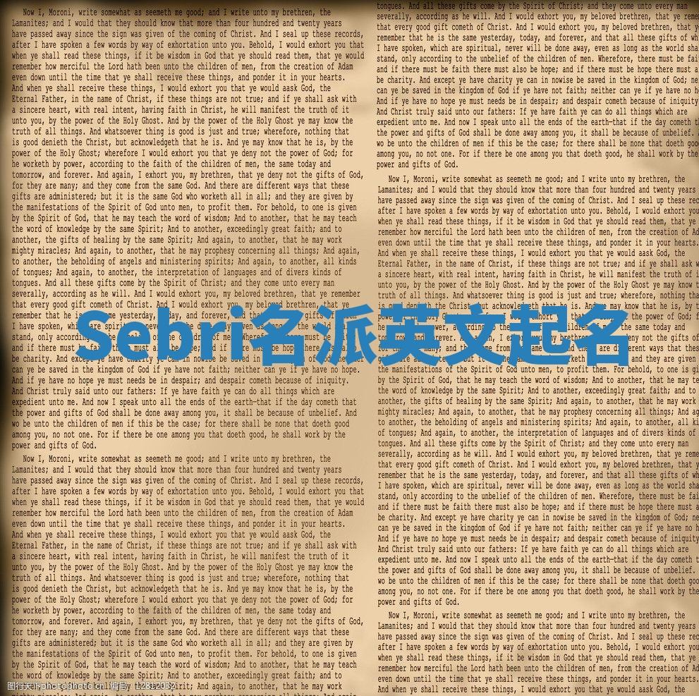 Sebri名派英文起名