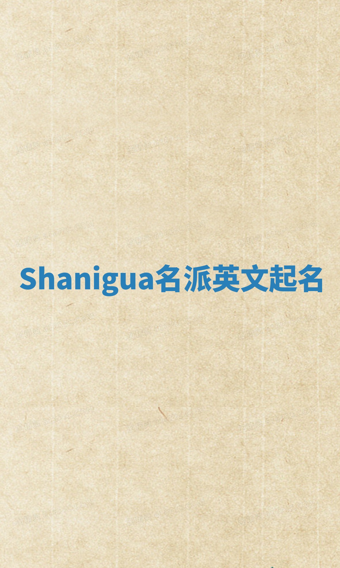 Shanigua名派英文起名
