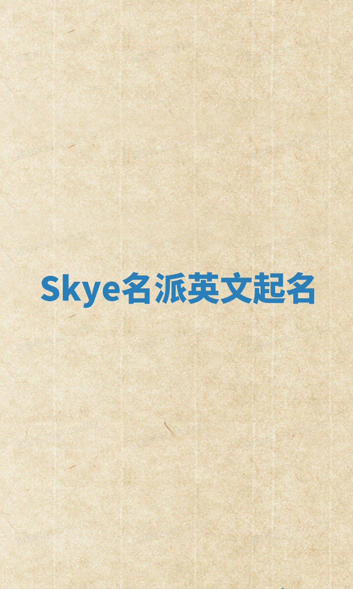 Skye名派英文起名