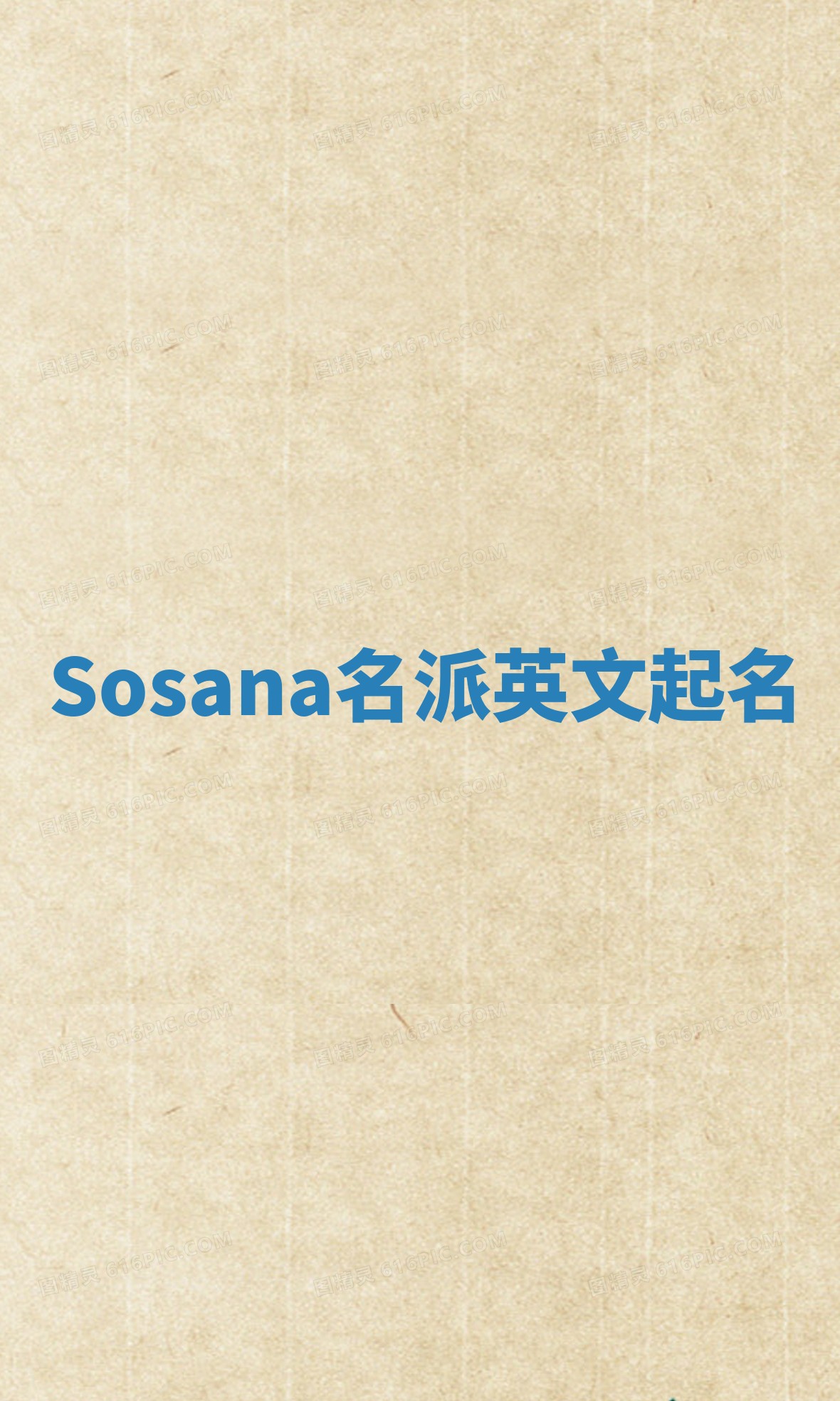 Sosana名派英文起名