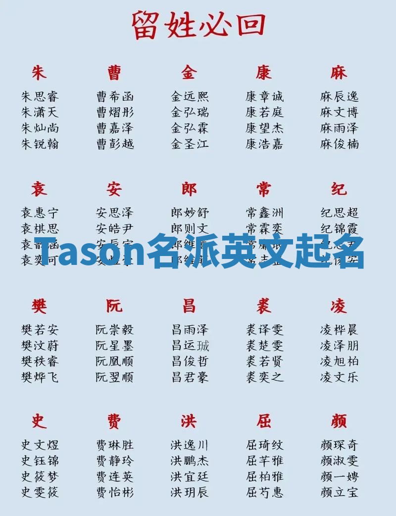 Tason名派英文起名