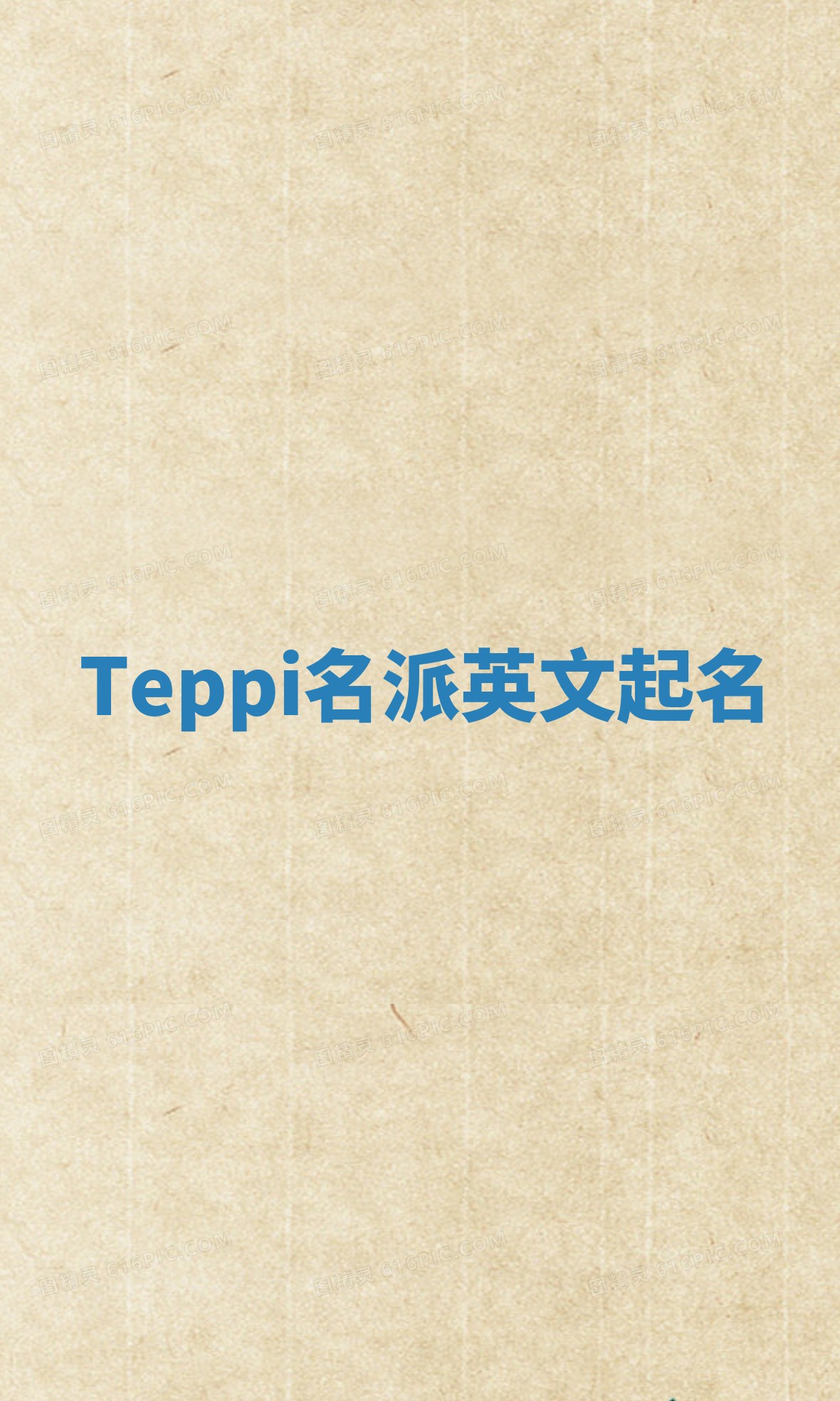 Teppi名派英文起名