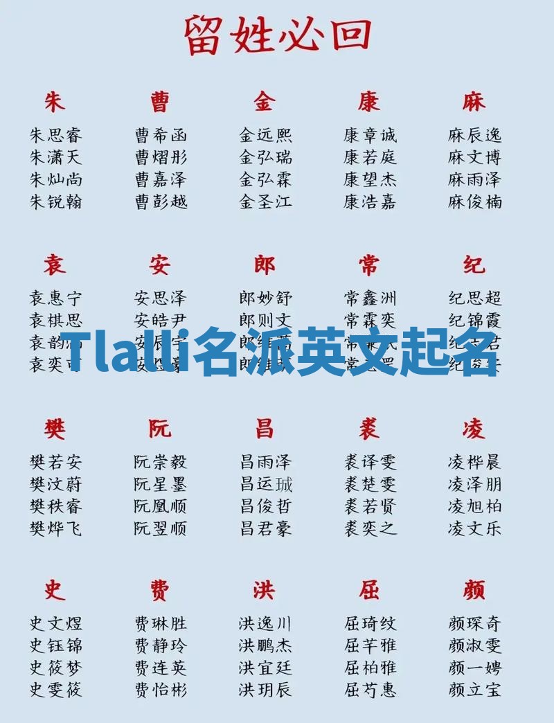 Tlalli名派英文起名