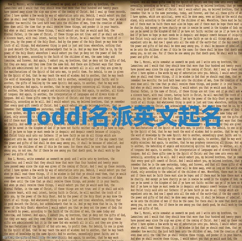 Toddi名派英文起名