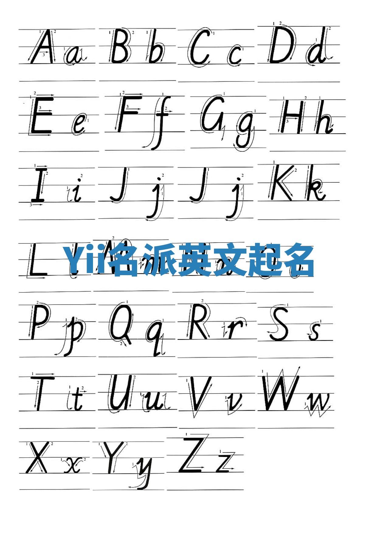 Yii名派英文起名