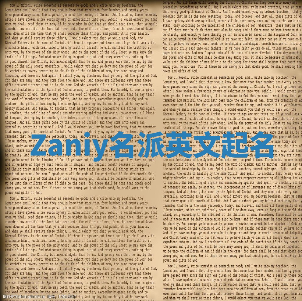 Zaniy名派英文起名