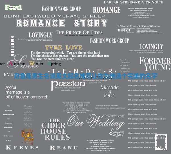 双鱼座男生名派英文起名推荐 让你为他选个完美的名字